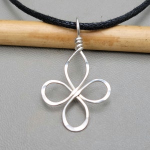 Celtic Cross Pendant, Silver Four Leaf Clover Necklace, St. Patrick's Day Gift Necklace, Celtic Knot Jewelry, Irish Gift image 1