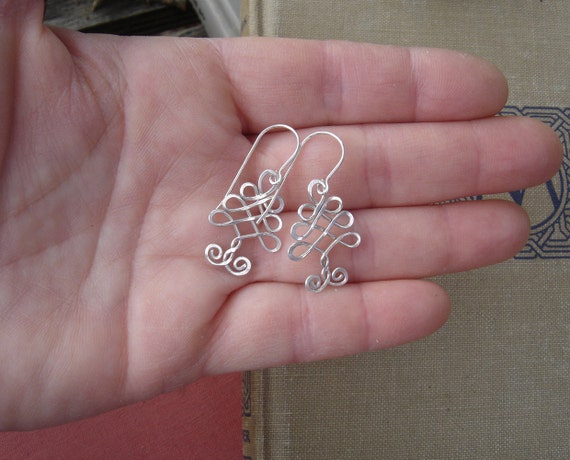 Silver wire shop earrings handmade