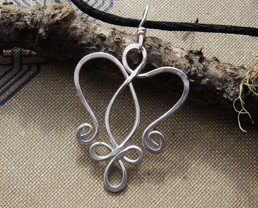 Celtic Angel Heart Sterling Silver Pendant, Celtic Necklace, Celtic ...