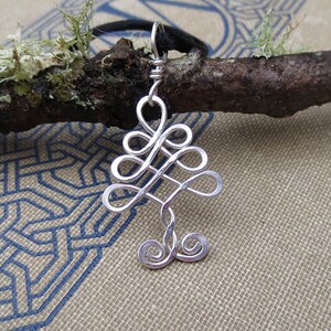 Little Celtic Tree Pendant, Silver Tree of Life Wire Necklace, Christmas Gift Celtic Jewelry, Tree Necklace, Christmas Tree Irish Gift image 4