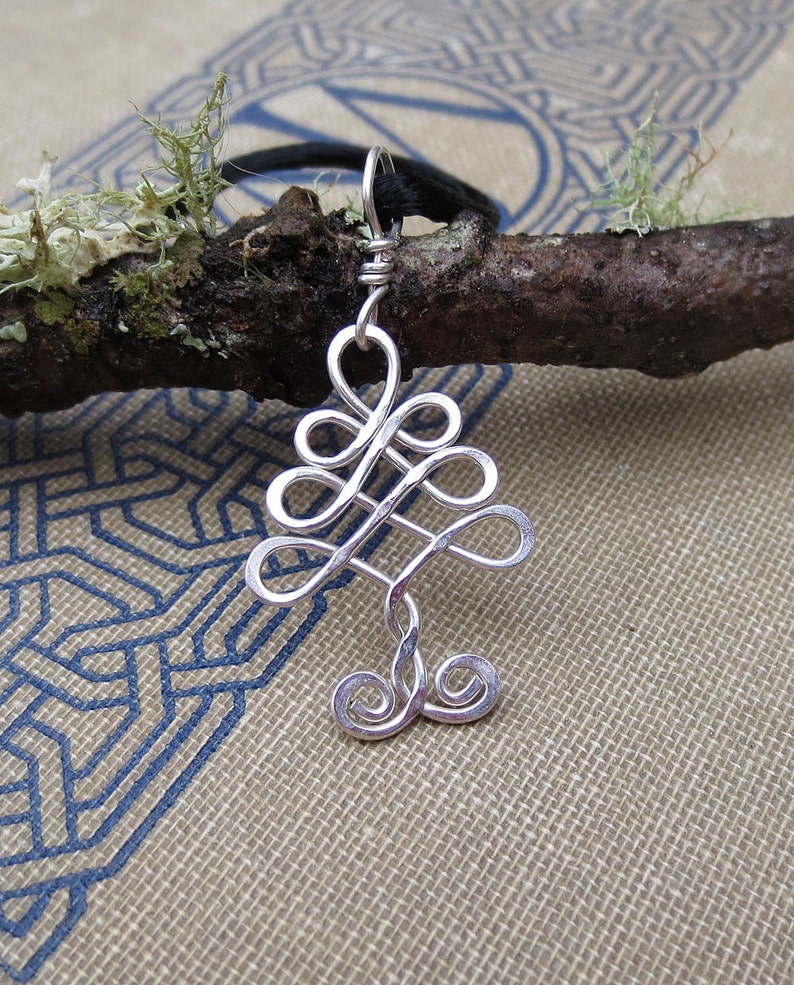 Little Celtic Tree Pendant, Silver Tree of Life Wire Necklace, Christmas Gift Celtic Jewelry, Tree Necklace, Christmas Tree Irish Gift image 4