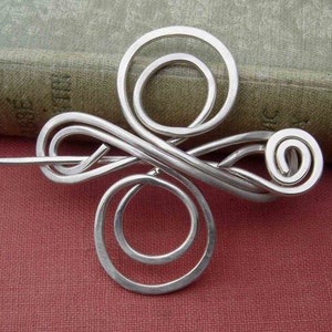 Celtic Knot Infinity Swirl Cross Sterling Silver Shawl Pin, Knitted Scarf Pin, Sweater Brooch, Celtic Jewelry, Gift for Knitter