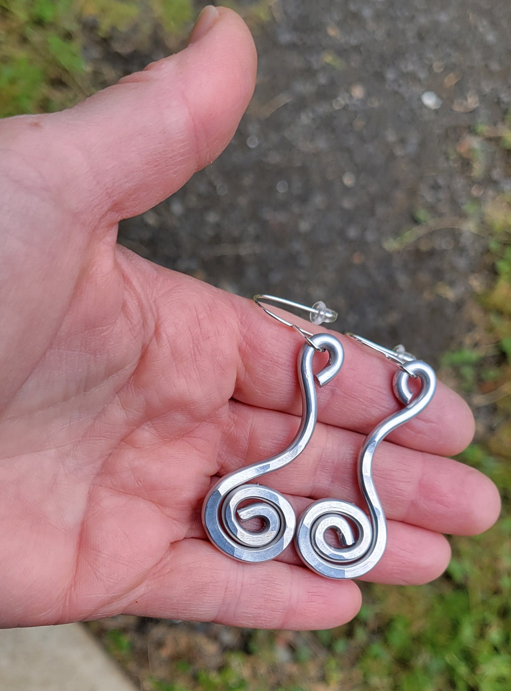 Lot De Bijoux Handmade - Boucles D'oreilles, Pendentif, Collier Spirale Alu Léger - Couleur Cuivre
