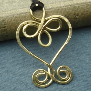 Celtic Heart Brass Necklace, Heart Pendant, Celtic Jewelry, Heart Necklace, Celtic Knot Gift for Her Heart Jewelry Women, Mom
