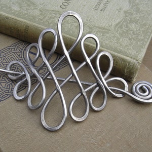 Large Looping Celtic Crossed Knots Aluminum Hair Pin, Hair Barrette, Hair Slide, Hair Clip, Shawl Pin, Long Hair Accessories, Celtic Knot image 1