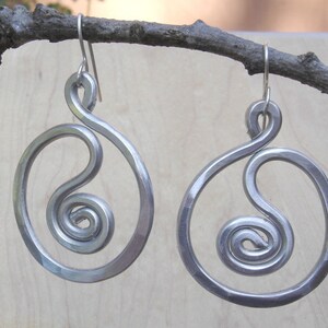 Very Big Spiral in Circle Hoop Earrings Light Weight Aluminum Jewelry, Big Hoops, Large Hoops Gift for Women Big Earrings Statement Earrings image 5