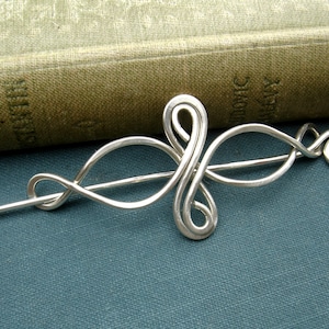 Little Celtic Infinity Loops Sterling Silver Shawl Pin, Scarf Pin, Brooch, Sweater Clip Lace Shawl Pin, Knitting Celtic Jewelry Accessories image 4