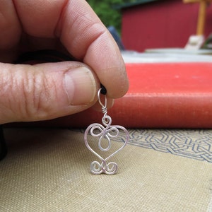 Little Celtic Heart Necklace, Valentine's Day Gift, Small Silver Heart Pendant Celtic Necklace, Celtic Knot Jewelry for Girls, Anniversary image 2