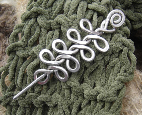 Celtic Knot Shawl Pin Or Hair Pin in Silver Tone Celtic Knot Shawl Pin - Charmed Silver - Crafty Flutterby  main image 3