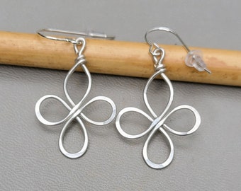 Celtic Cross Earrings, Celtic Knot Four Leaf Clover Earrings Celtic Cross Jewelry, Silver Celtic Jewelry, Gift for Her, Women, Irish