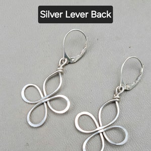 Celtic Cross Earrings, Celtic Knot Four Leaf Clover Earrings Celtic Cross Jewelry, Silver Celtic Jewelry, Gift for Her, Women, Irish image 2