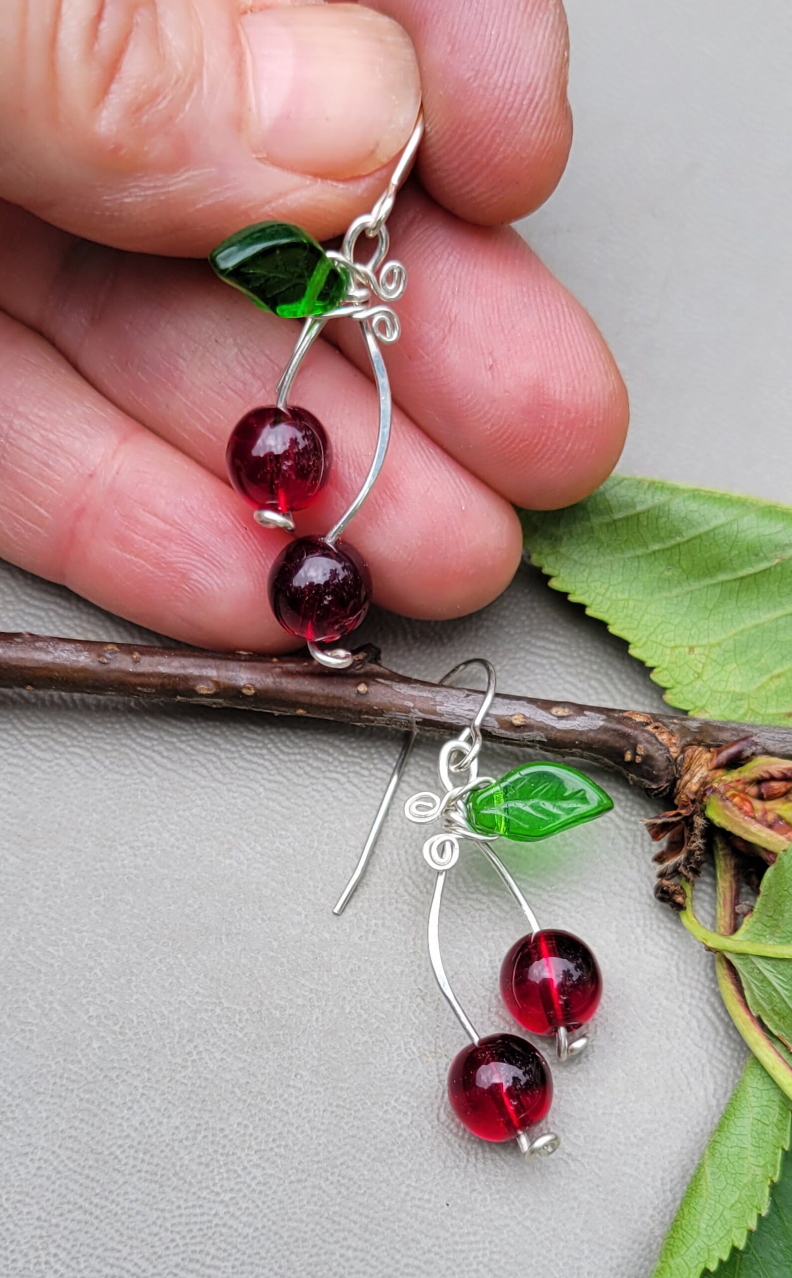 Red cherry earrings Clearance