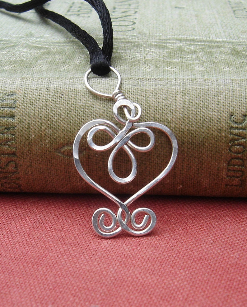 Little Celtic Heart Necklace, Valentine's Day Gift, Small Silver Heart Pendant Celtic Necklace, Celtic Knot Jewelry for Girls, Anniversary image 1