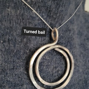 Big Bold Double Hoop Pendant, Large Statement Necklace, Light Weight Aluminum Circles Necklace Big Pendant Gift for Her Women image 2