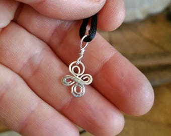 Tiny Little Celtic Knot Cross Pendant, Sterling Silver Infinity Swirl Celtic Necklace, Celtic Jewelry, First Communion, Confirmation, Women