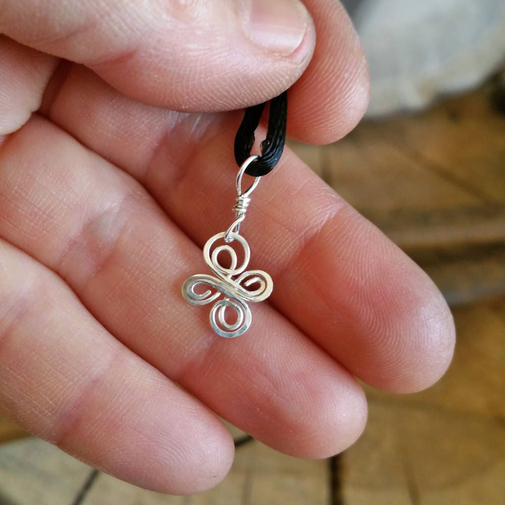 Tiny Little Celtic Knot Cross Pendant, Sterling Silver