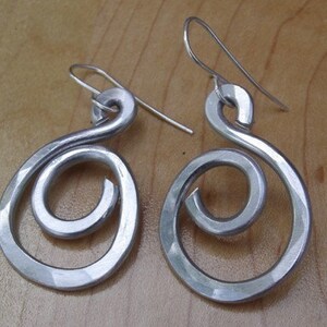 Swirl Hoop Earrings, Light Weight Aluminum Jewelry, Hoops Dangle Earrings, Everyday Earrings Gift for Her image 6