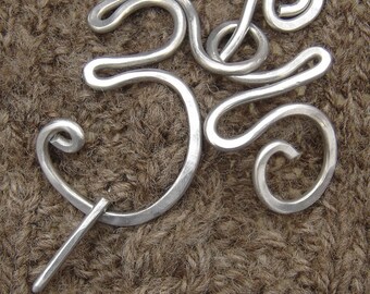 Om Shawl Pin, Scarf Pin, Sweater Brooch, Fastener, Hair Pin Yoga Jewelry, Om Symbol Light Weight Aluminum Wire, Om Jewelry Gift for Women