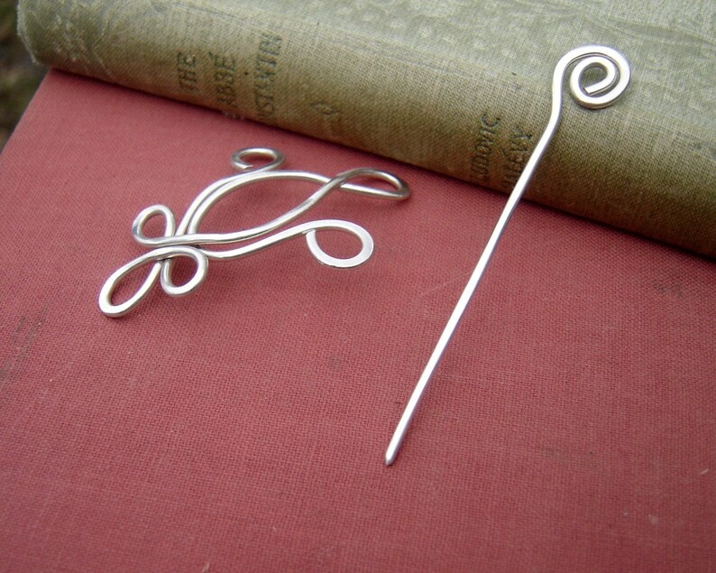 Fleur De Lis Sterling Silver Shawl Pin, Scarf Pin, Sweater Clip Closure, Brooch, Women, Knitting Accessory, Mardi Gras, New Orleans Jewelry image 4