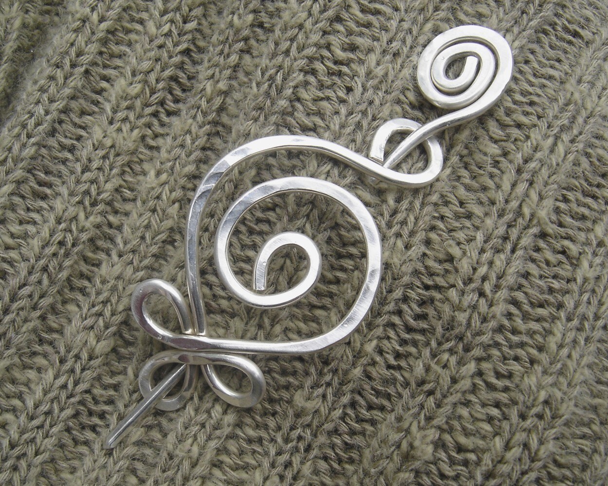 Celtic Spiral Sterling Silver Shawl Pin Scarf Pin Fastener - Etsy