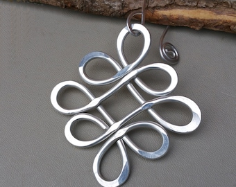 Looping Crossed Knots Celtic Christmas Ornament,  Christmas Gift, Hanging Irish Decoration