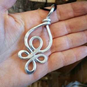 Celtic Loops Big Pendant, Light Weight Aluminum Wire Large Statement Necklace, Gift for Her Celtic Knot Jewelry, Women, Celtic Necklace image 5