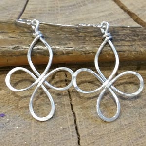 Celtic Cross Earrings, Celtic Knot Four Leaf Clover Earrings Celtic Cross Jewelry, Silver Celtic Jewelry, Gift for Her, Women, Irish image 6