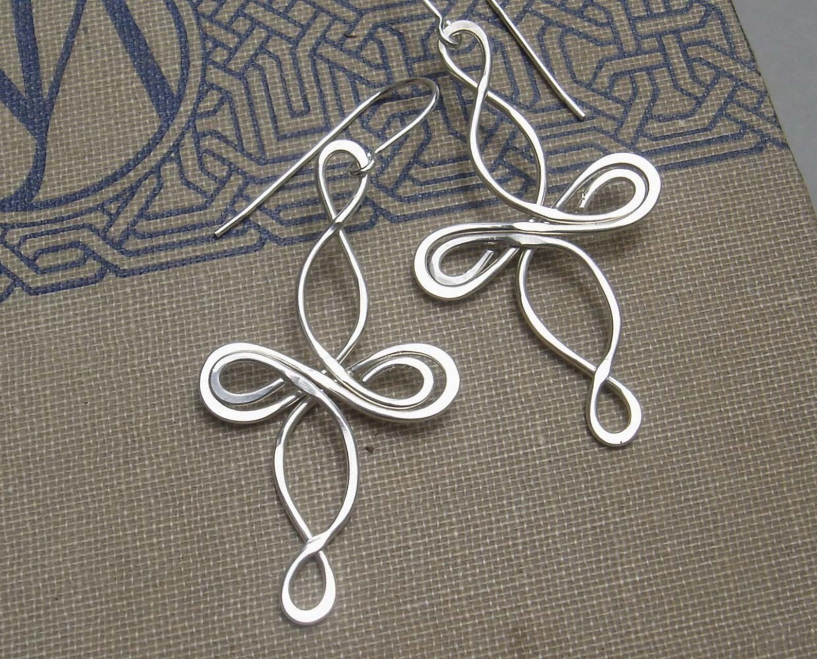 Infinity Loops Celtic Knot Cross Sterling Silver Earrings, Celtic Cross ...