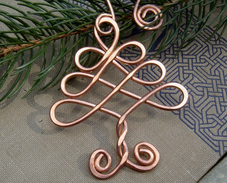 Celtic Tree Ornament, Copper Ornament, Christmas Tree Ornament, Celtic Ornament Handmade Gift Tree of Life Holiday Decoration, Home Decor image 2