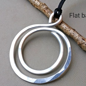 Big Bold Double Hoop Pendant, Large Statement Necklace, Light Weight Aluminum Circles Necklace Big Pendant Gift for Her Women image 1