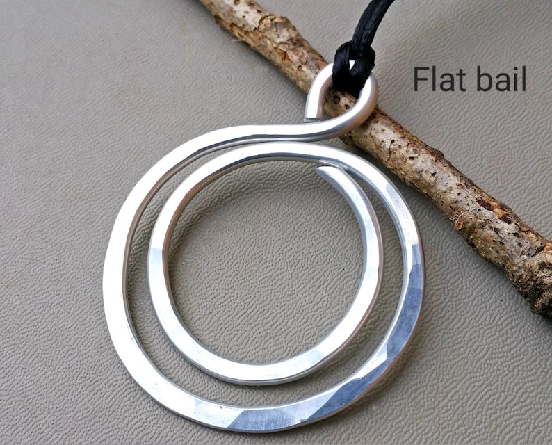 Big Bold Double Hoop Pendant, Large Statement Necklace, Light Weight Aluminum Circles Necklace Big Pendant Gift for Her Women image 1