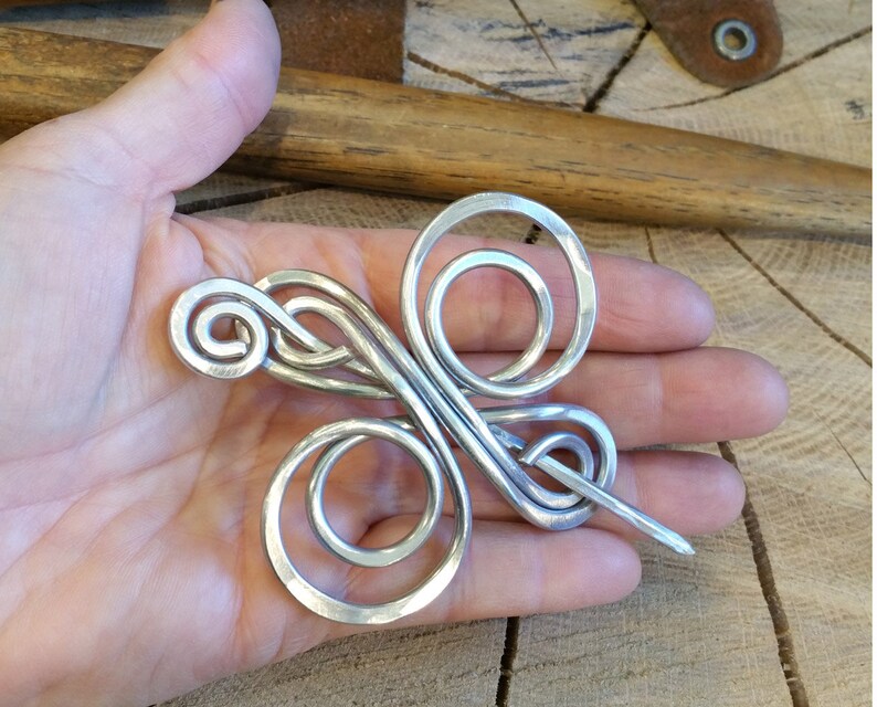 Celtic Shawl Pin, Celtic Knot Cross Infinite Swirl Aluminum, Scarf Pin, Sweater Brooch, Hair Pin Light Weight, Knitting, Hair Accessories image 5