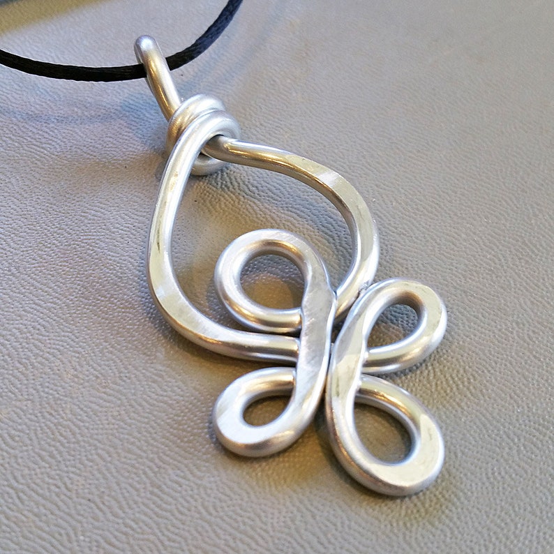Celtic Loops Big Pendant, Light Weight Aluminum Wire Large Statement Necklace, Gift for Her Celtic Knot Jewelry, Women, Celtic Necklace image 1