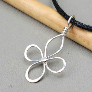 Celtic Cross Pendant, Silver Four Leaf Clover Necklace, St. Patrick's Day Gift Necklace, Celtic Knot Jewelry, Irish Gift image 2