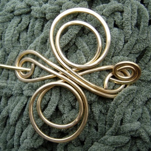 Celtic Knot Infinite Swirl Cross Brass Shawl Pin, Sweater Clip Brooch, Scarf Pin, Hair Pin, Fastener, Knitting, Celtic Pin Women Accessories