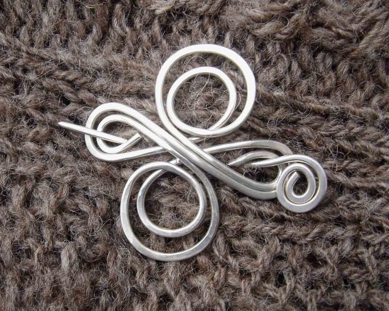 Celtic Knot Infinity Swirl Cross Sterling Silver Shawl Pin - Etsy