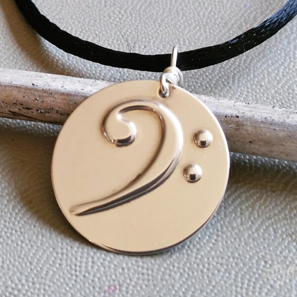 Bass Clef Pendant Necklace, Music Gift Music Jewelry, Musicians Gift, Bassist, Bass Necklace, Bass Jewelry, Guitar, Cellist, Music Teacher