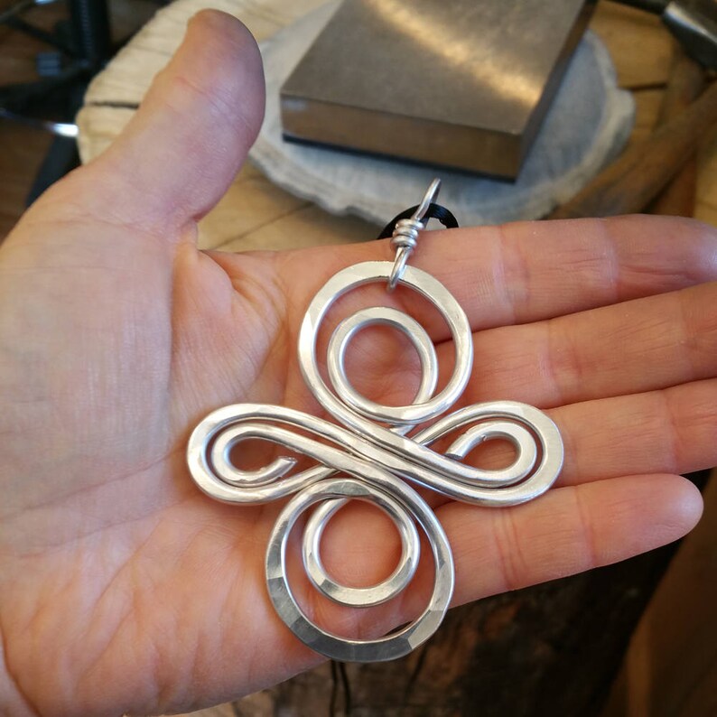 Big Aluminum Celtic Knot Infinity Swirl Cross Pendant, Large Celtic Cross Necklace, Celtic Cross Jewelry, Unisex Confirmation Gift image 5