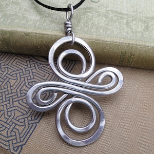 Big Aluminum Celtic Knot Infinity Swirl Cross Pendant, Large Celtic Cross Necklace, Celtic Cross Jewelry, Unisex Confirmation Gift image 2