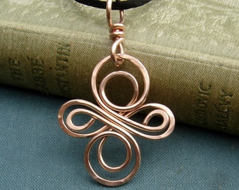 Celtic Knot Cross Copper Pendant, Infinity Swirl Celtic Knot Necklace, Celtic Necklace, Celtic Jewelry, Celtic Cross Necklace Copper Jewelry