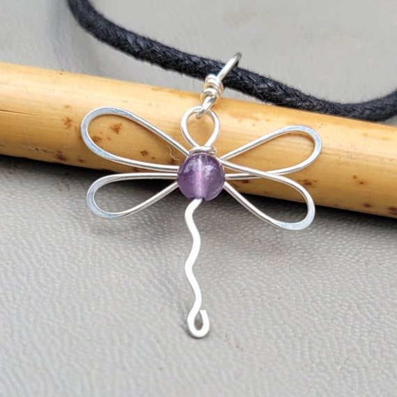 Sterling Silver Pink Quartz Amethyst & White Topaz Dragonfly Pin / Chain Slide Pendant Sterling Silver Pink Quartz Amethyst & White Topaz Dragonfly Pin / Chain Slide Pendant