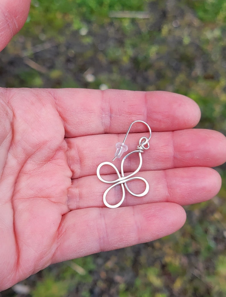 Celtic Cross Earrings, Celtic Knot Four Leaf Clover Earrings Celtic Cross Jewelry, Silver Celtic Jewelry, Gift for Her, Women, Irish image 4