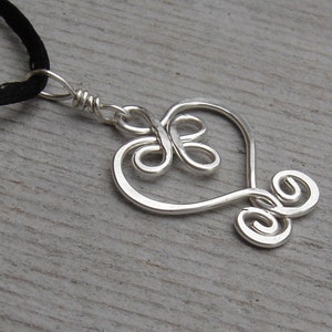 Celtic Heart Pendant, Sterling Silver Wire, Valentine's Day Gift for Her Celtic Necklace, Silver Heart Jewelry, Silver Heart Necklace, Wife image 4