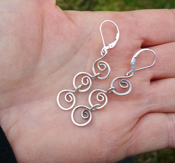 Artisan Spiral Design Sterling Silver Clasp and Earring Charm (set