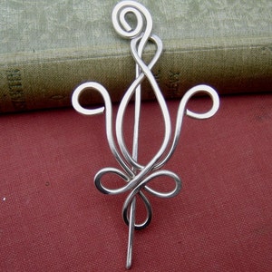 Fleur De Lis Sterling Silver Shawl Pin, Scarf Pin, Sweater Clip Closure, Brooch, Women, Knitting Accessory, Mardi Gras, New Orleans Jewelry image 1