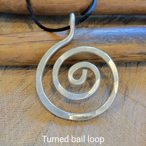 Big Spiral Pendant Necklace, Spiral Necklace Light Weight Aluminum Jewelry, Metal Big Necklace, Statement Necklace, Women, Boho Jewelry image 9