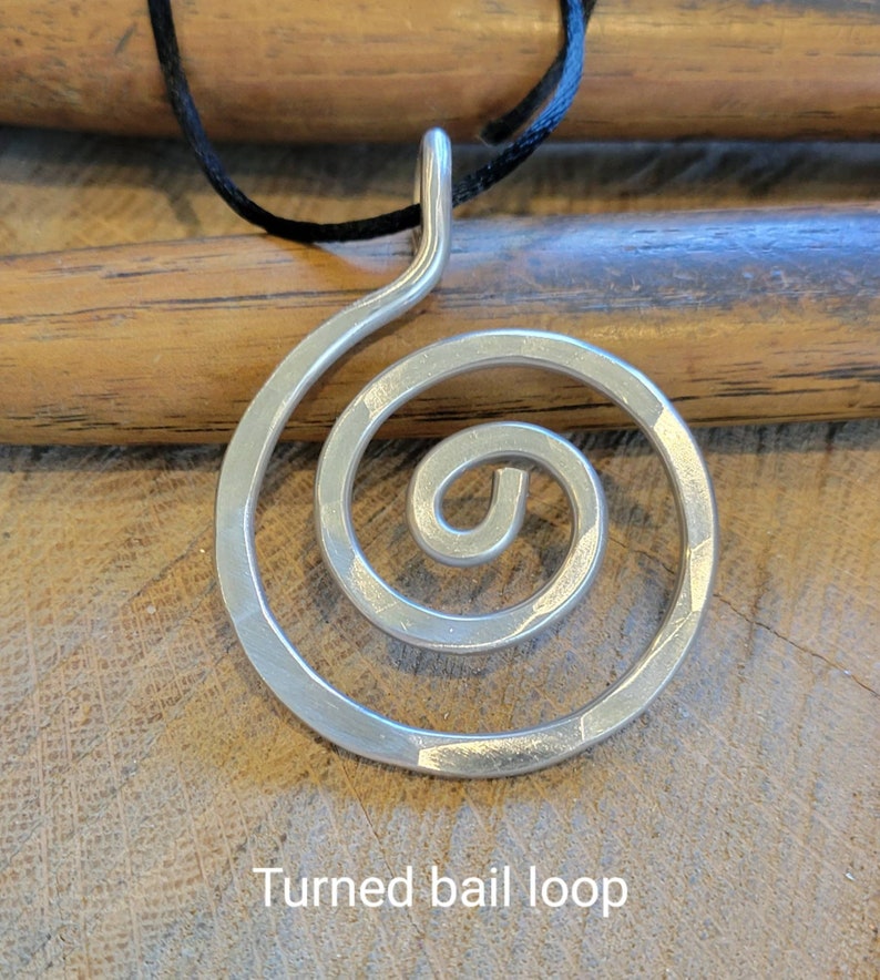 Big Spiral Pendant Necklace, Spiral Necklace Light Weight Aluminum Jewelry, Metal Big Necklace, Statement Necklace, Women, Boho Jewelry image 9