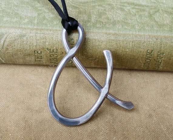 Big Double Hoop Very Light Weight Aluminum Pendant Necklace Handmade in Oregon Boho Modern