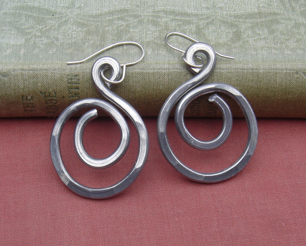 Swirl Hoop Earrings Light Weight Aluminum Jewelry Hoops Etsy