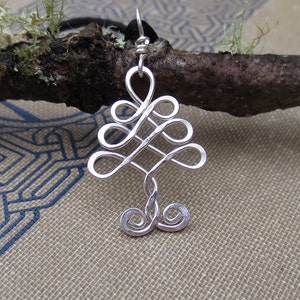 Little Celtic Tree Pendant, Silver Tree of Life Wire Necklace, Christmas Gift Celtic Jewelry, Tree Necklace, Christmas Tree Irish Gift image 1